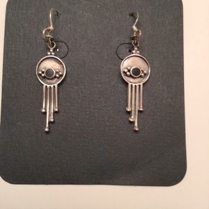 Sterling Silver (925) And Onyx Earrings